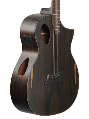 Michael Kelly Forte Exotic Ziricote Acoustic Electric Guitar Body Angled View